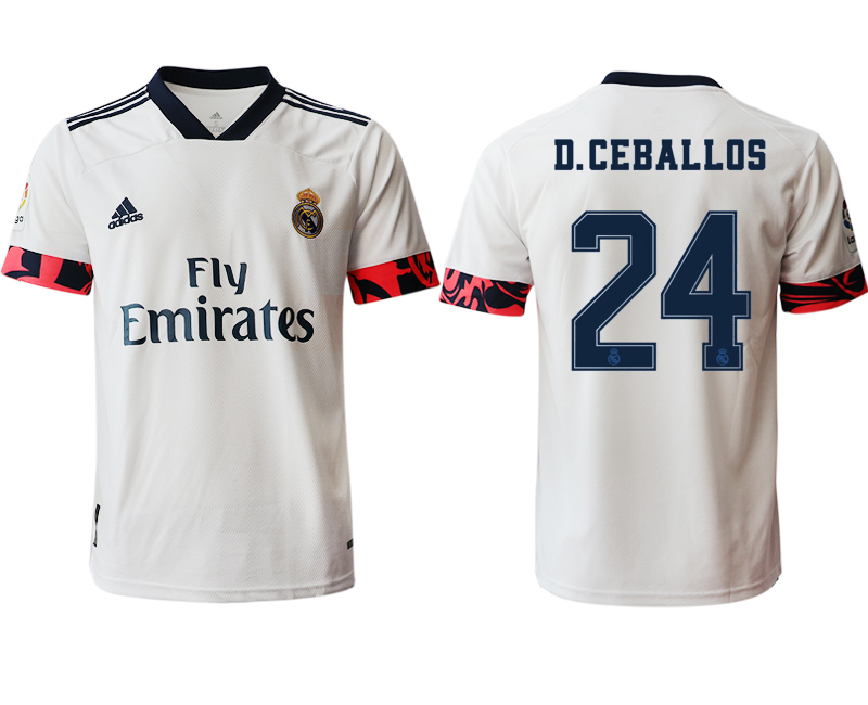 Men 2020-2021 club Real Madrid home aaa version #24 white Soccer Jerseys2
